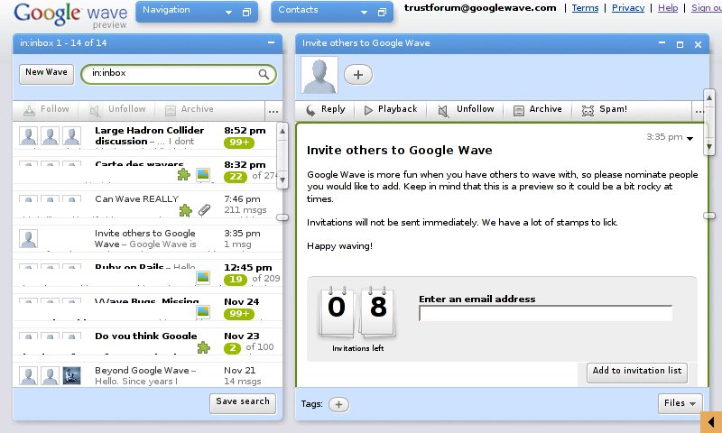 My google wave invites